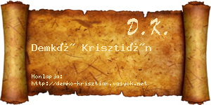 Demkó Krisztián névjegykártya